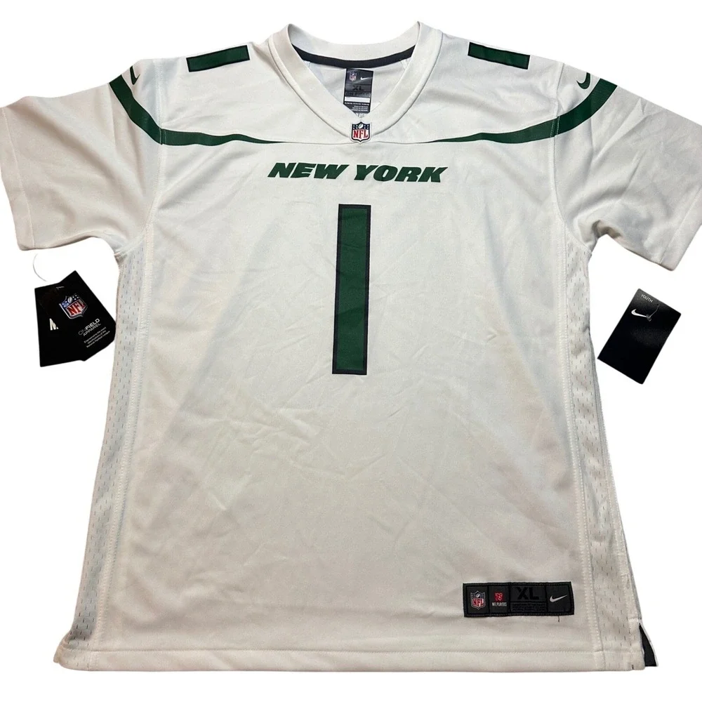 Nike NFL‎ New York Jets Ahmad Sauce Gardner Game White Jersey Youth XLarge NWT